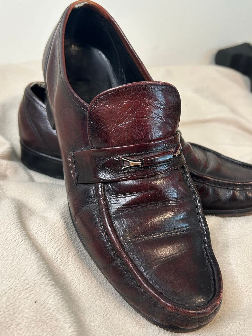 Florsheim Imperial Royale Burgundy Leather Horsebit Loafers, Men’s 9.5 C